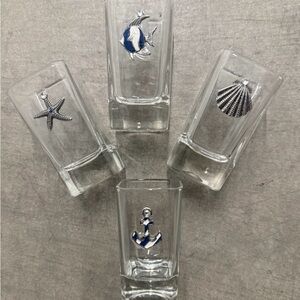 Set of 4 Custom Designed Nautical Themed Shot Glasses